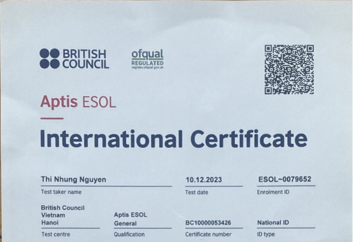 Luyện thi Aptis Esol